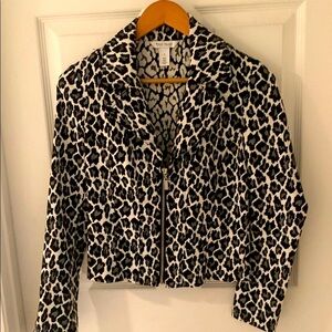 White House black market :  Black and White Leopard Print Jacket 🩷❤️🧡💛